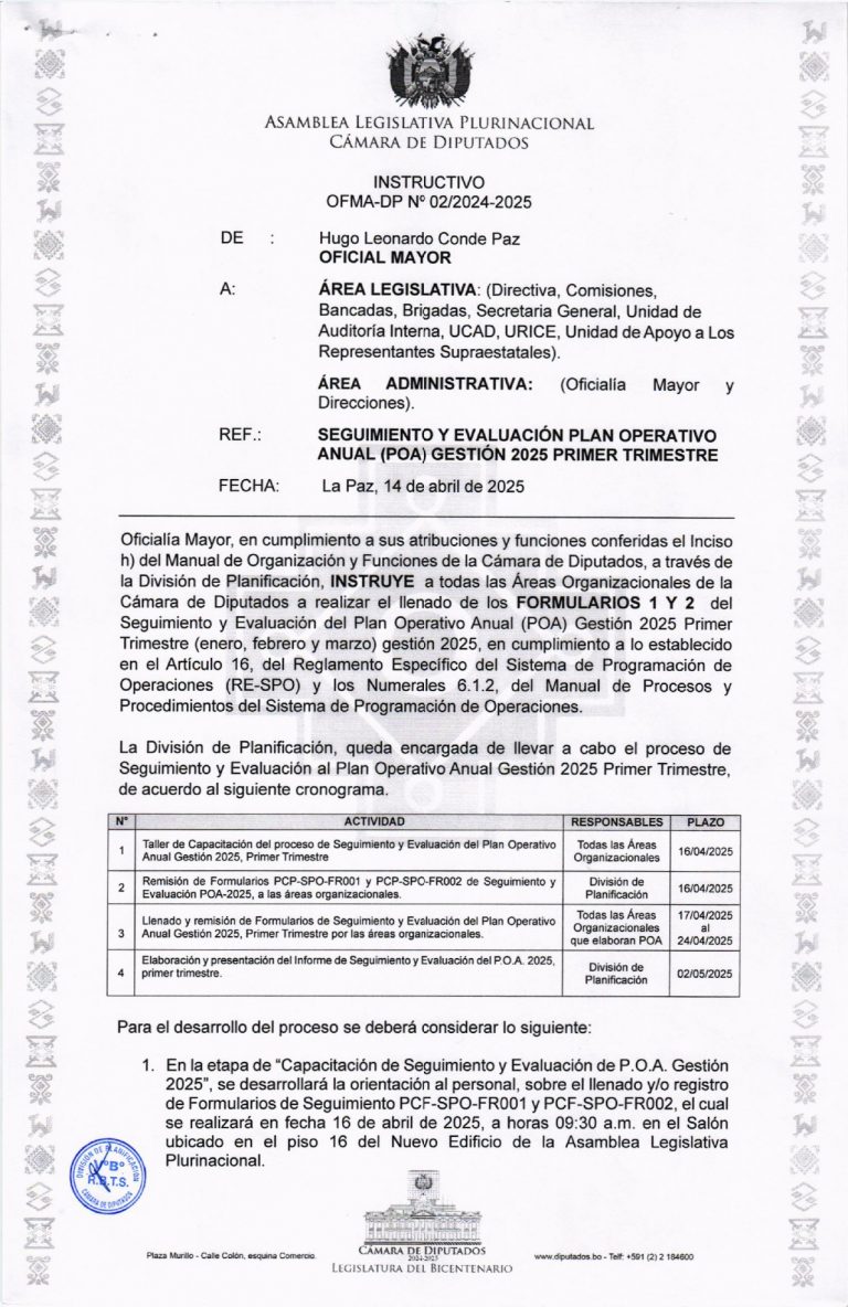 INSTRUCTIVO OFMA-DP N° 02/2024-2025