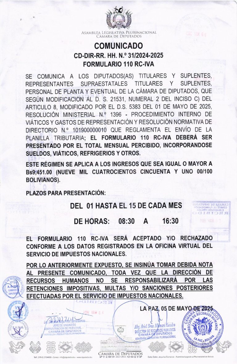 COMUNICADO CD-DIR-RR.HH. N° 31/2024-2025