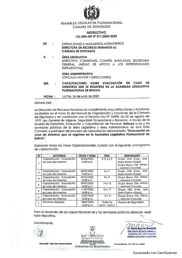 INSTRUCTIVO CD-DRH-INT N° 011/2024-2025