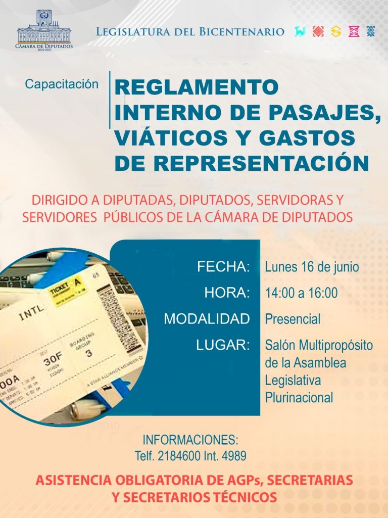 CAPACITACIÓN – REGLAMENTO INTERNO DE PASAJES, VIÁTICOS Y GASTOS DE REPRESENTACIÓN