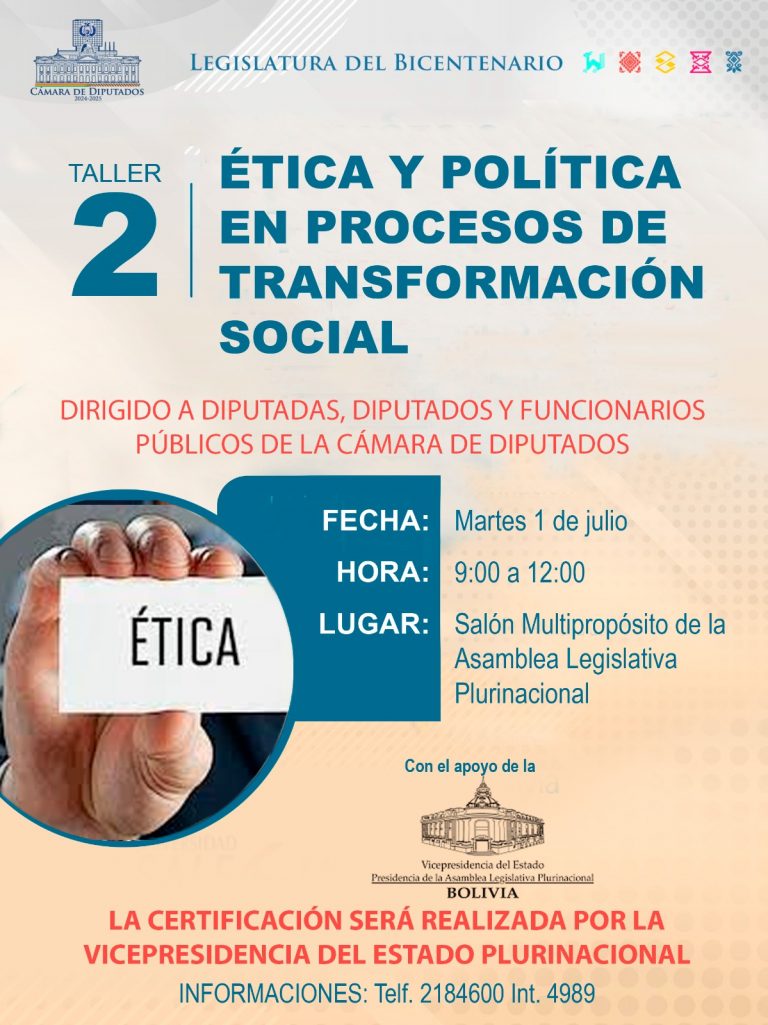 TALLER – ÉTICA Y POLÍTICA EN PROCEOS DE TRANSFORMACIÓN SOCIAL