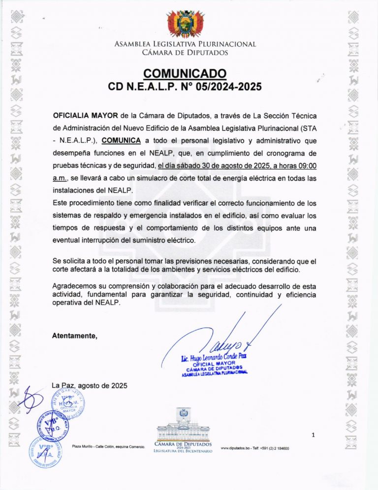 COMUNICADO CD N.E.A.L.P. N° 05/2024-2025