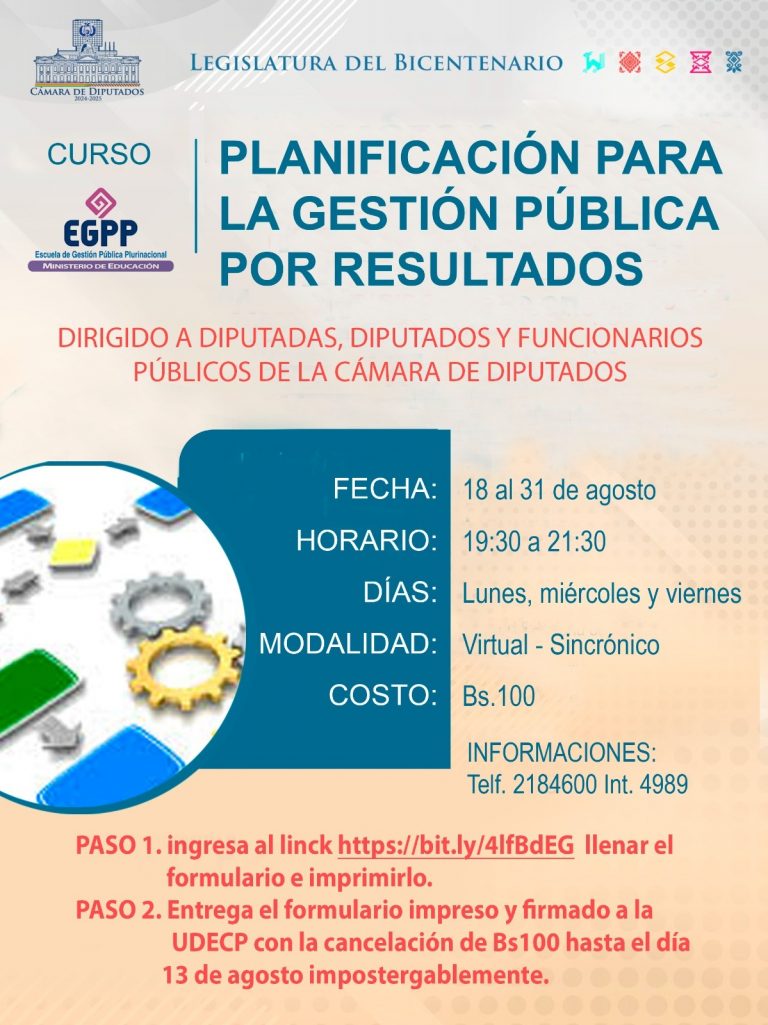 CURSO – PLANIFICACIÓN PARA LA GESTIÓN PÚBLICA POR RESULTADOS