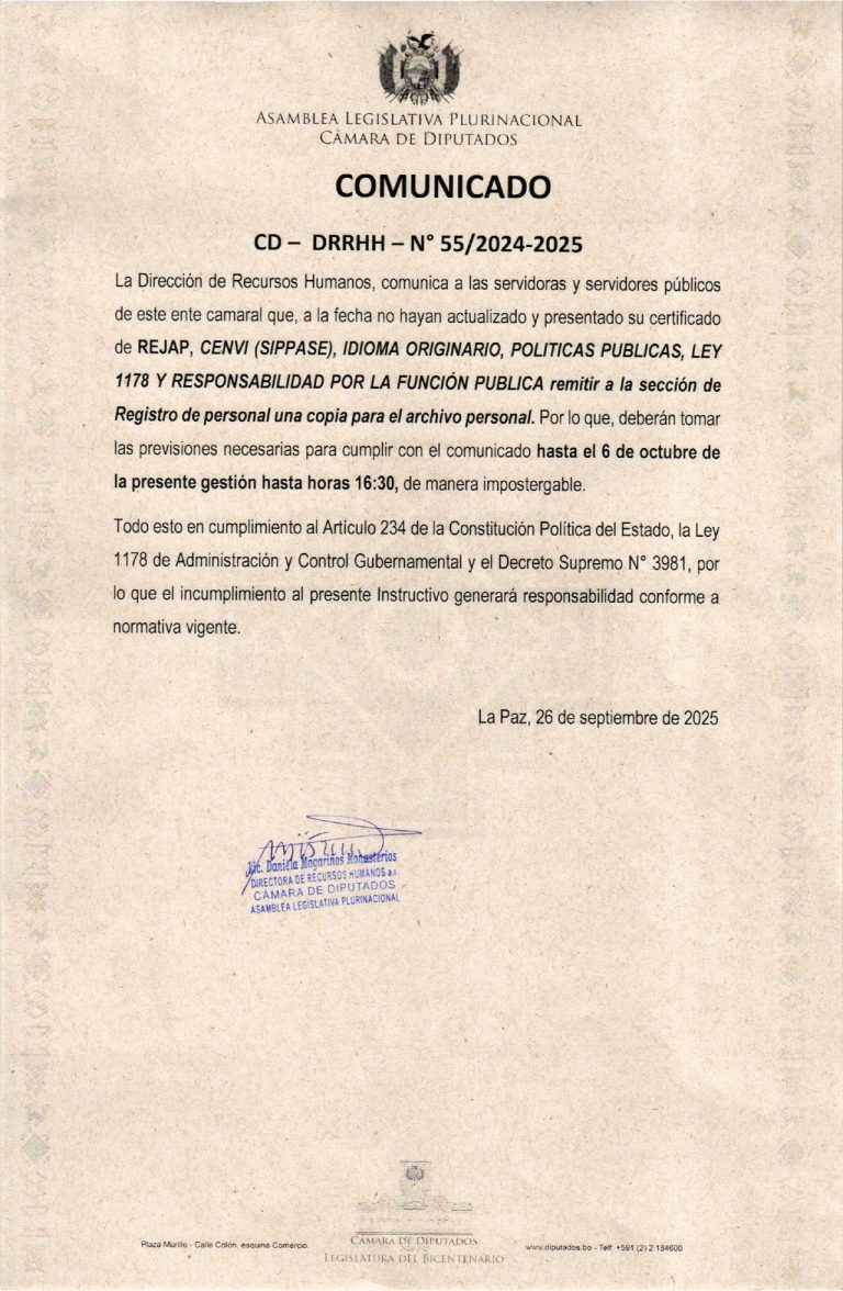 COMUNICADO CD-DRRHH- N° 55/2024-2025