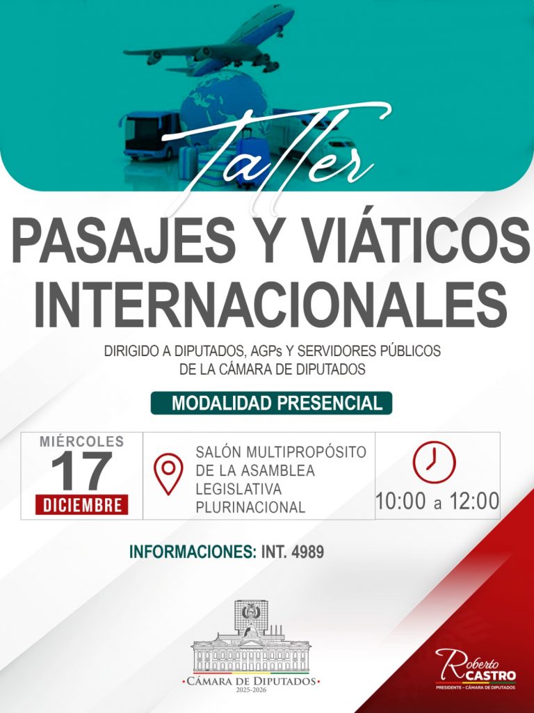 TALLER – PASAJES Y VIATICOS INTERNACIONALES