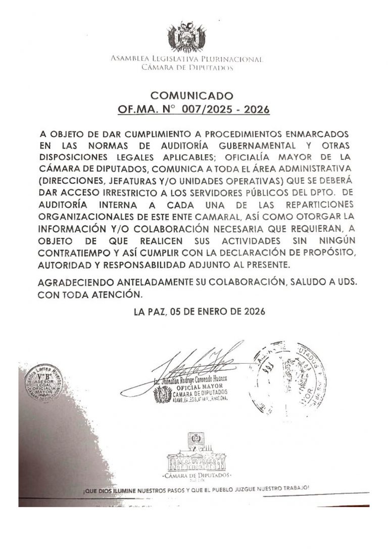 COMUNICADO OF.MA. N° 007/2025-2026