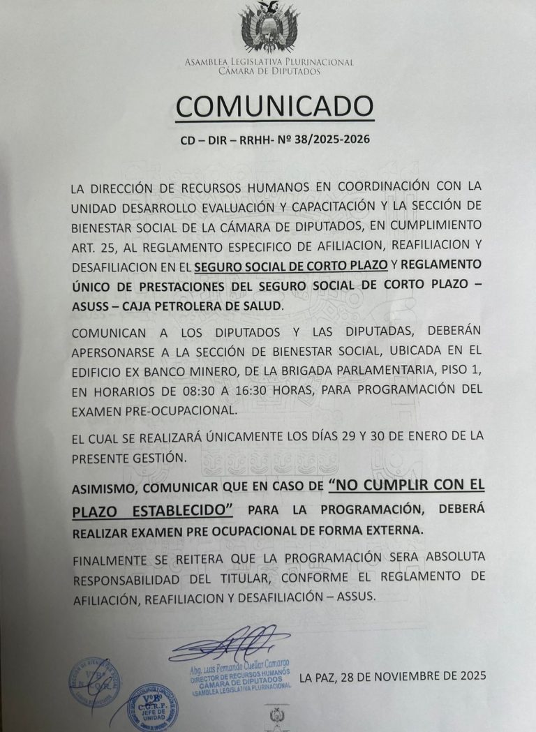 COMUNICADO CD-DIR-RRHH- N° 38/2025-2026