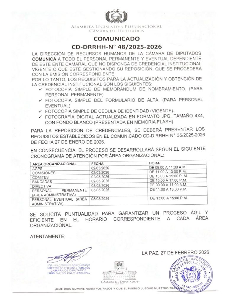 COMUNICADO CD-DRRHH-N° 48/2025-2026
