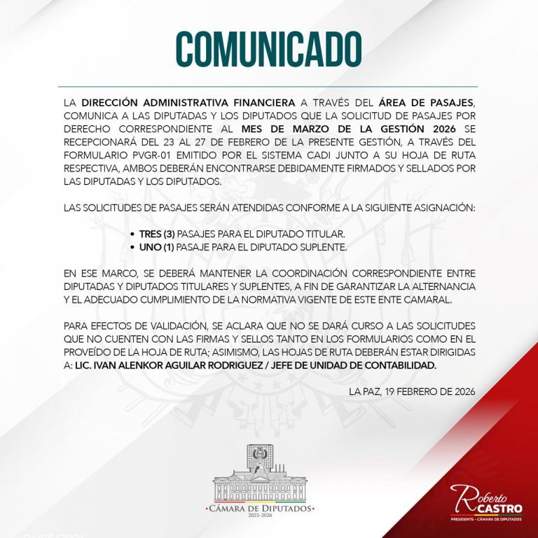 COMUNICADО DIRECCION ADMINISTRATIVA FINANCIERA