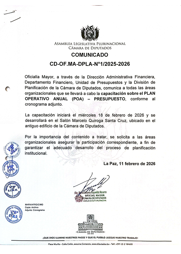 COMUNICADO CD-OF.MA-DPLA-N°1/2025-2026