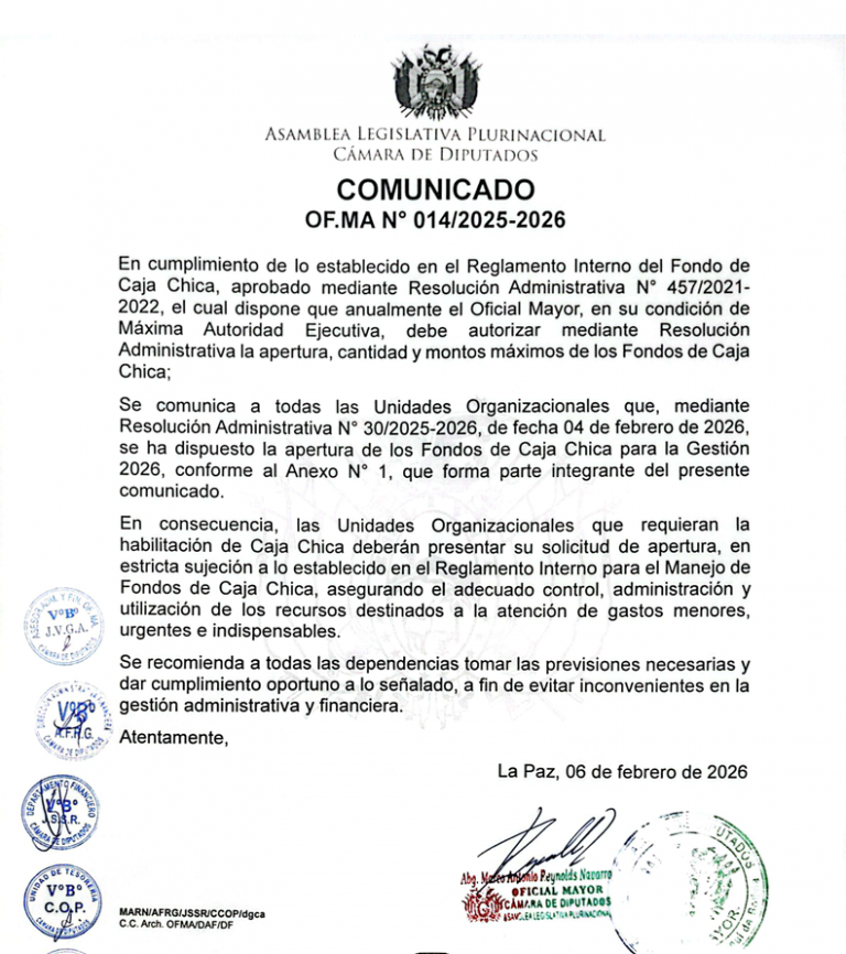 COMUNICADO OF.MA. N° 014/2025-2026