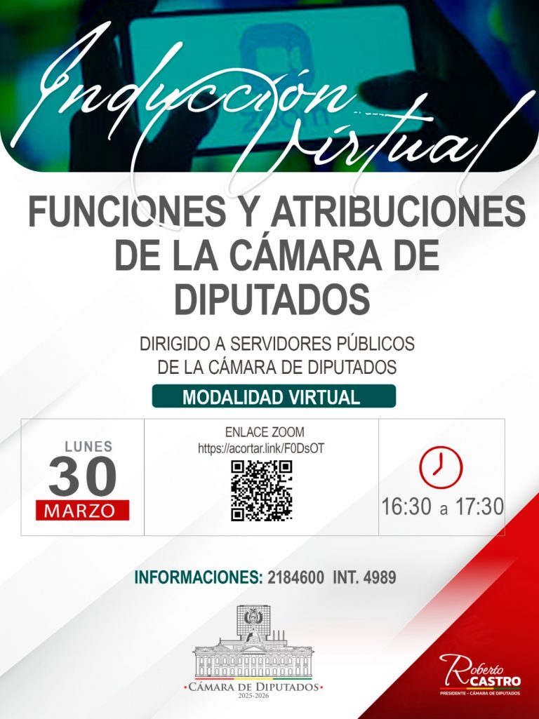 INDUCCIÓN VÍRTUAL FUNCIONES Y ATRIBUCIONES DE LA CÁMARA DE DIPUTADOS