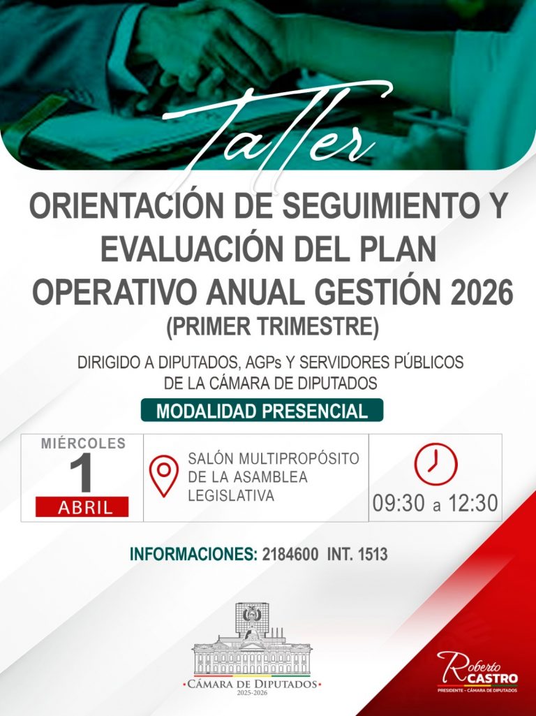 TALLER ORIENTACIÓN DE SEGUIMIENTO Y EVALUACIÓN DEL PLAN OPERATIVO ANUAL GESTIÓN 2026 (PRIMER TRIMESTRE)