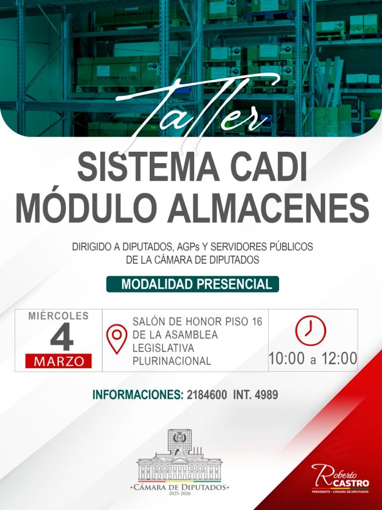 TALLER SISTEMA CADI- MÓDULO ALMACENES