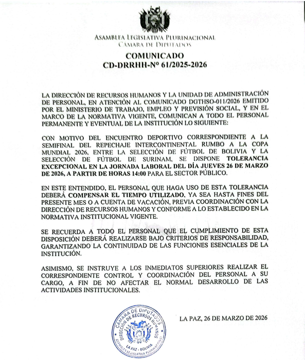 COMUNICADO CD-DRRHH-N° 61/2025-2026