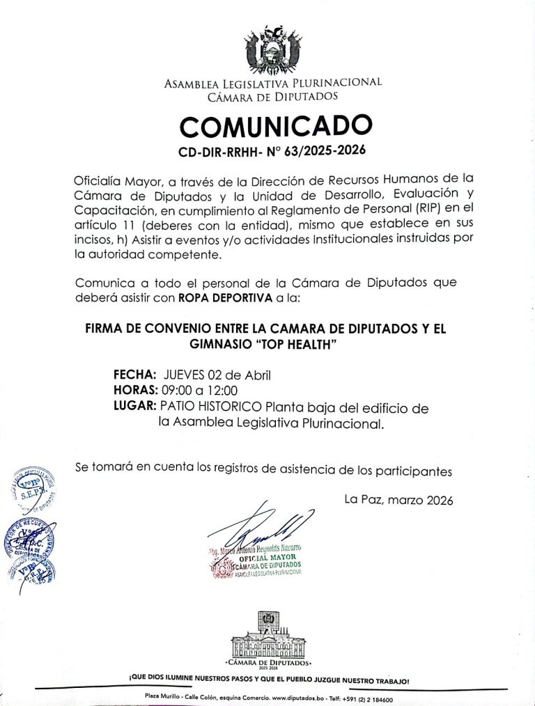 COMUNICADO CD-DIR-RRHH- N°63/2025-2026