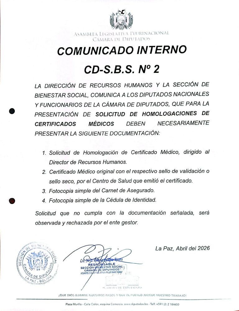 COMUNICADO INTERNO CD-S.B.S. N° 2