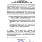 COMUNICADO OF.MA. Nº 21/2025-2026 BOLETINES PARLAMENTARIOS
