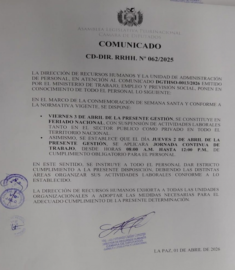 COMUNICADO CD-DIR. RRHH. N° 062/2025