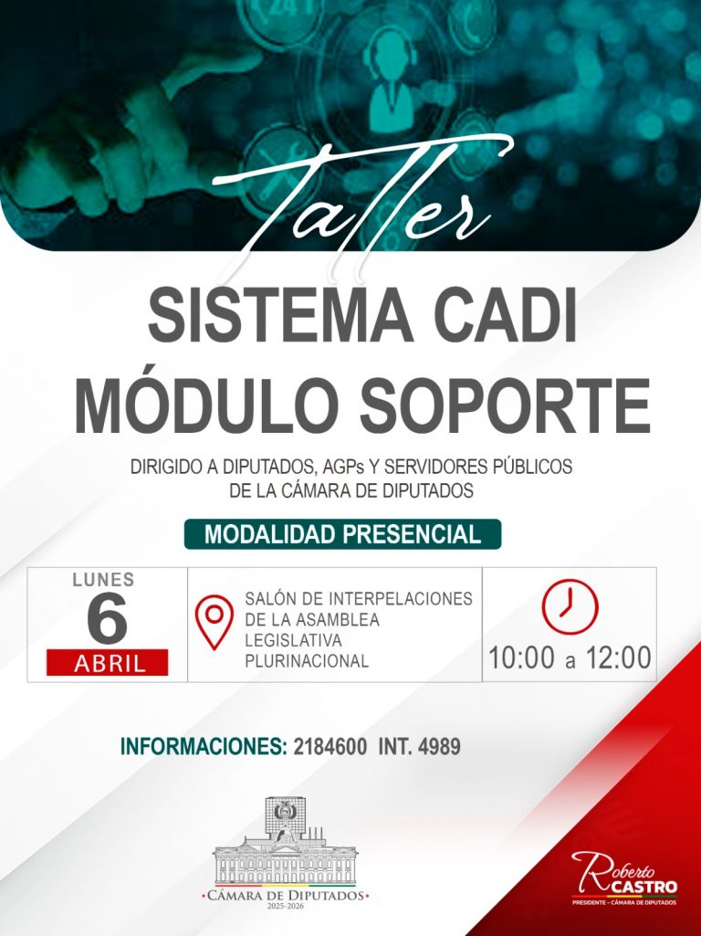 TALLER SISTEMA CADI MÓDULO SOPORTE
