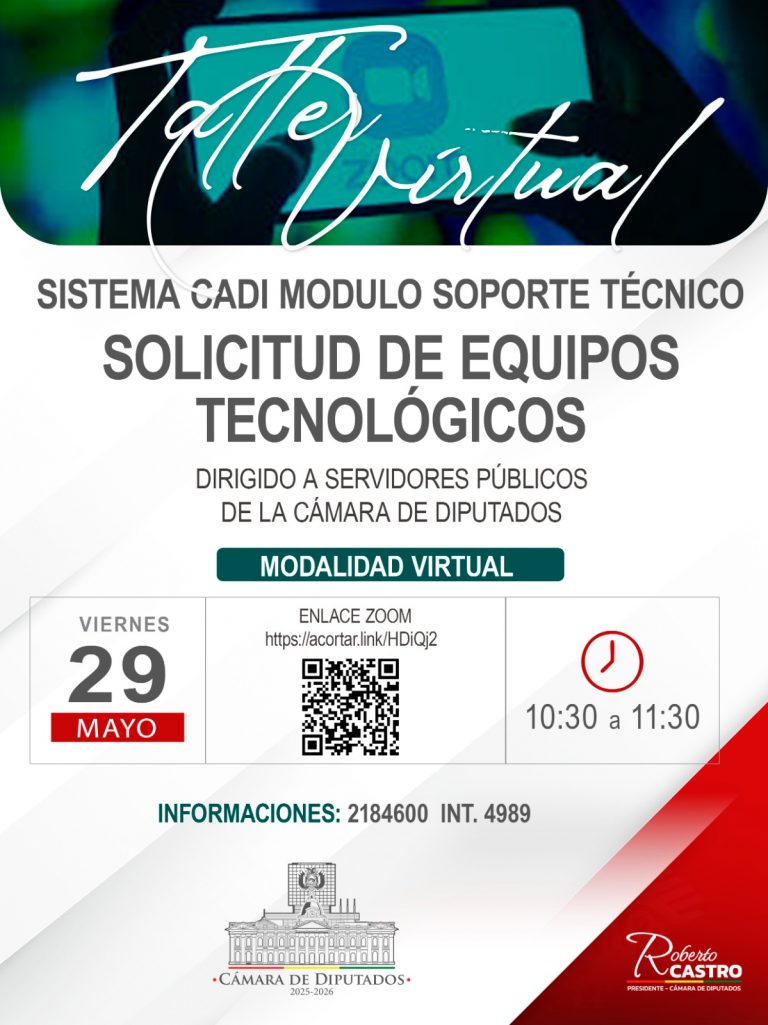 TALLER VIRTUAL SISTEMA CADI MODULO SOPORTE TÉCNIO (Solicitud de Equipos Tecnológicos)