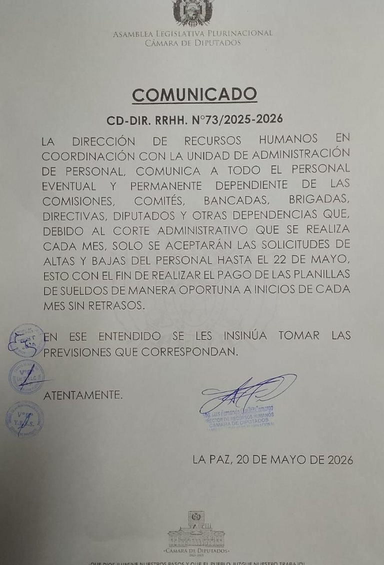 COMUNICADO CD-DIR. RRHH. N°73/2025-2026