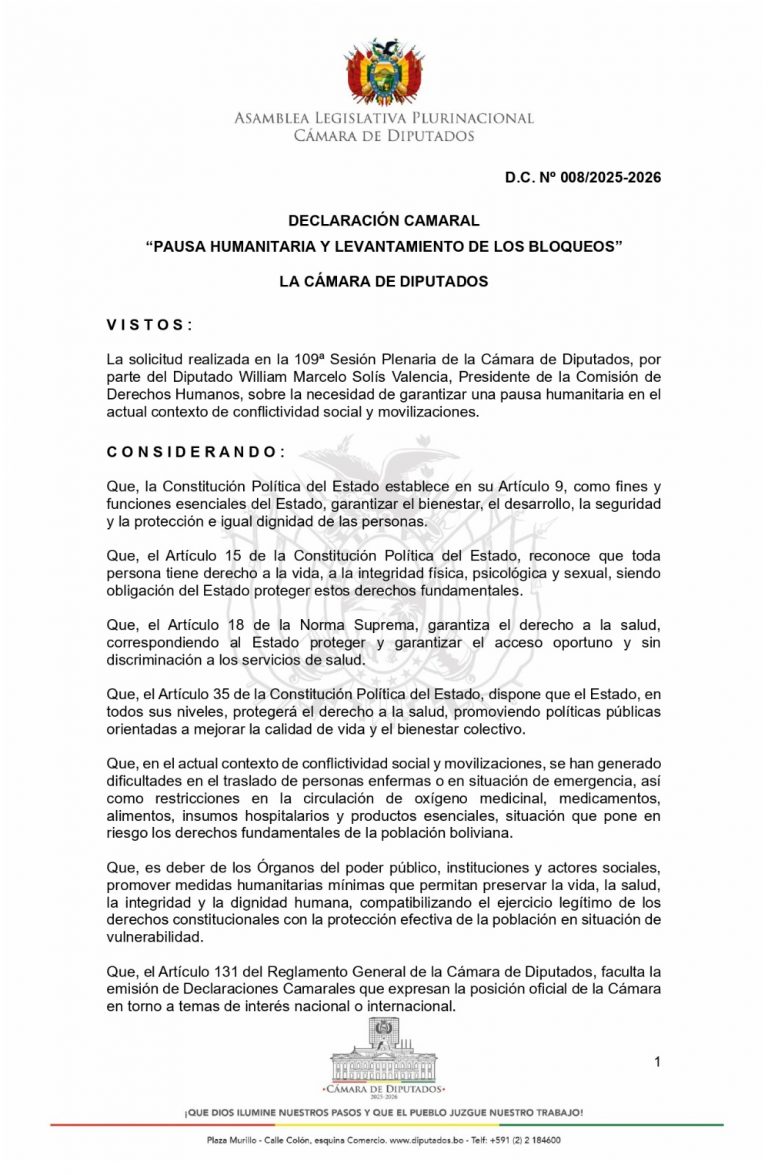 DECLARACIÓN CAMARAL