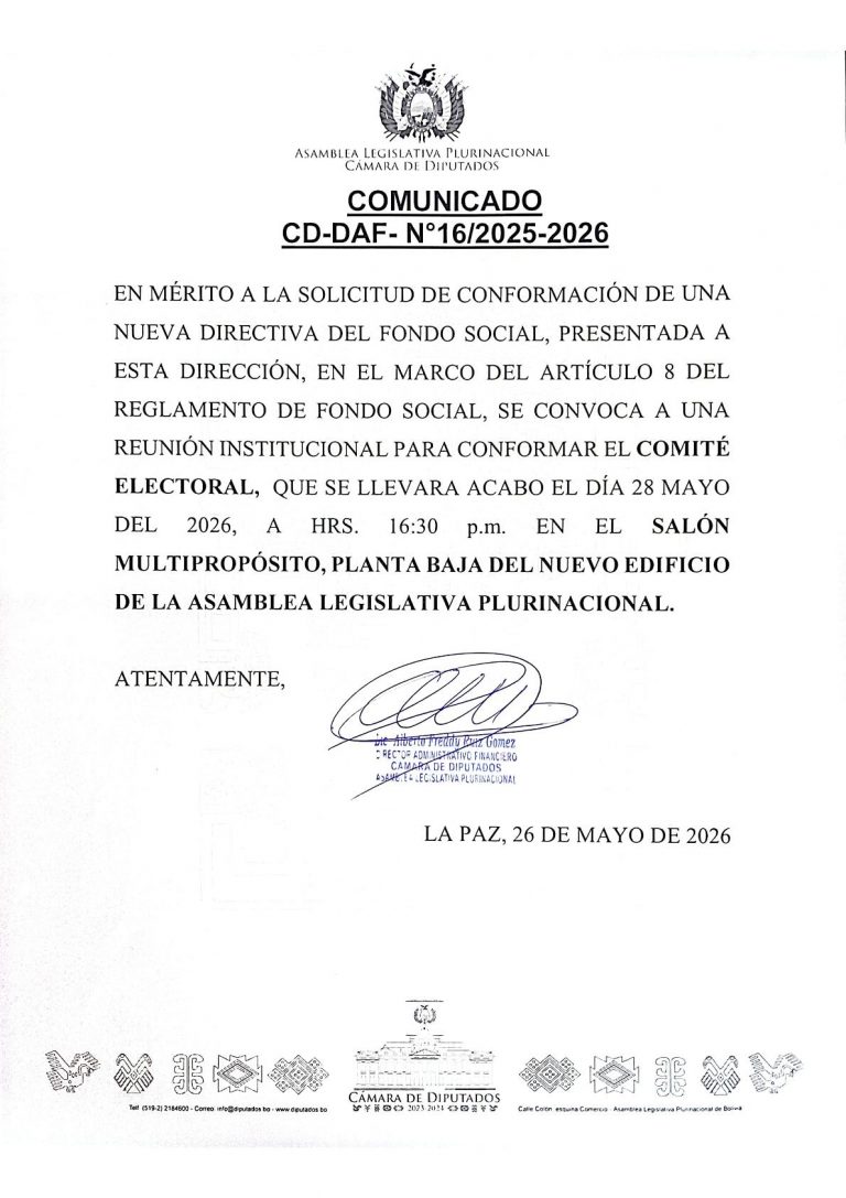COMUNICADO CD-DAF- N°16/2025-2026