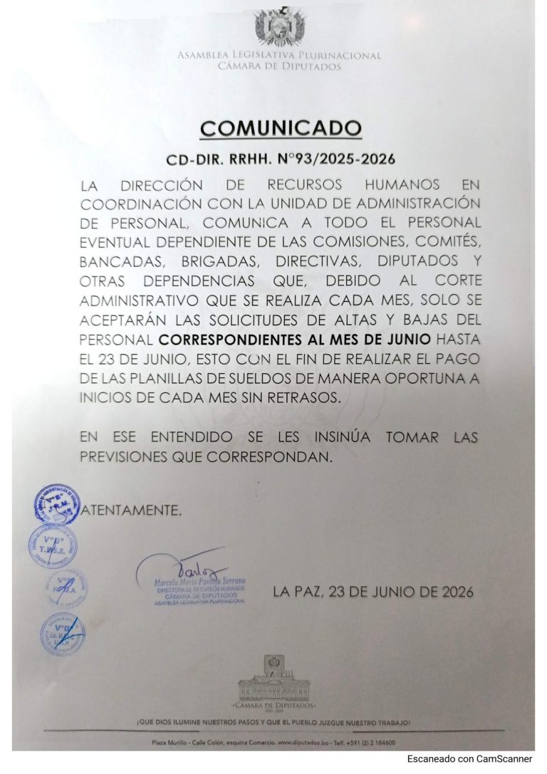 COMUNICADO CD-DIR. RRHH. N°93/2025-2026
