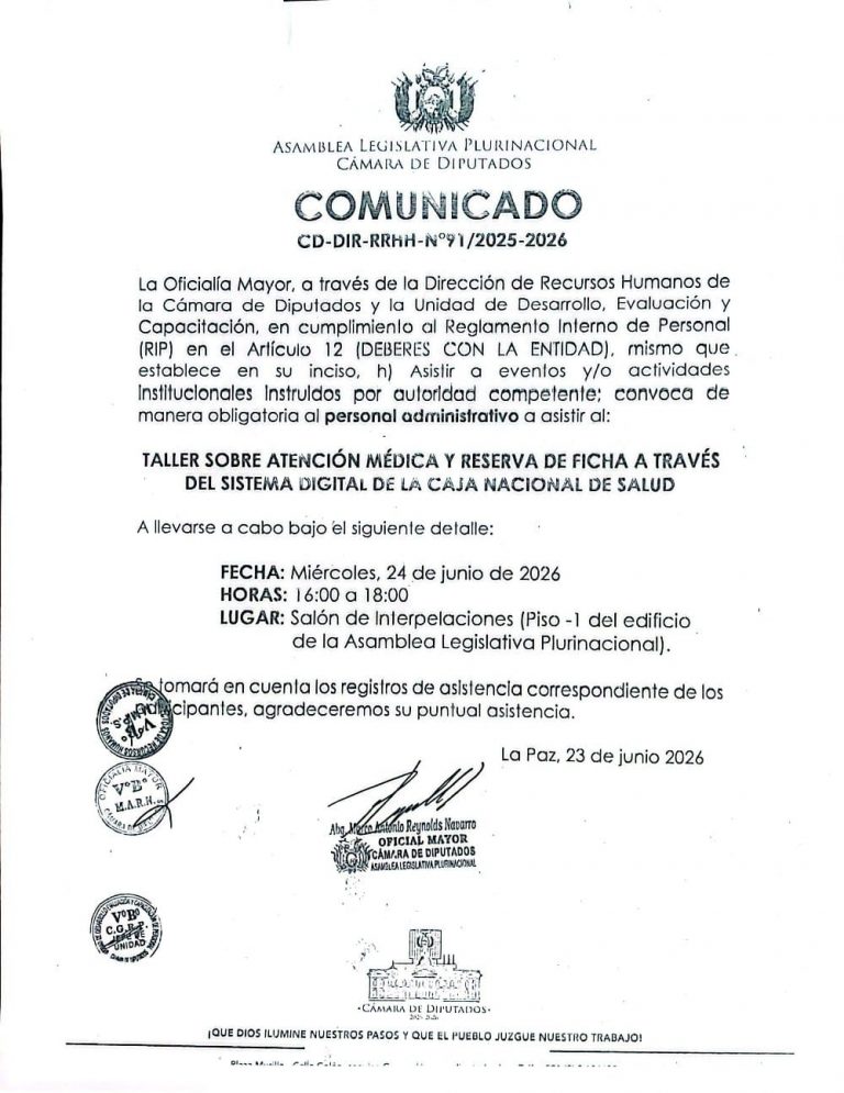 COMUNICADO CD-DIR-RRHH-N°91/2025-2026
