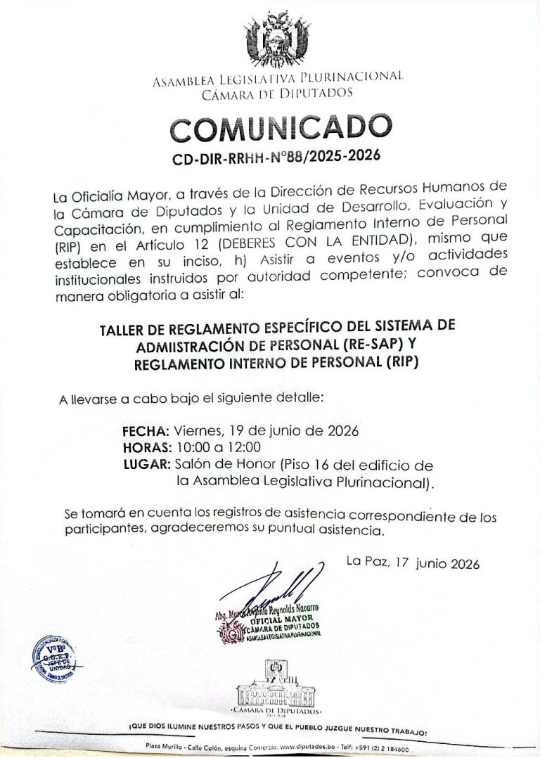 COMUNICADO CD-DIR-RRHH-N°88/2025-2026