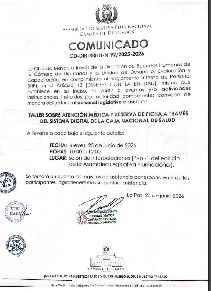 COMUNICADO CD-DIR-RRHH-N°92/2025-2026