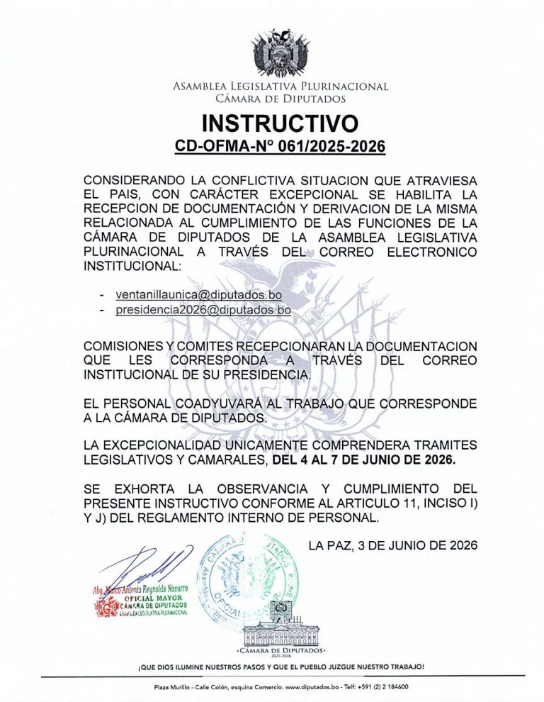 COMUNICADO CD-OFMA-N° 061/2025-2026