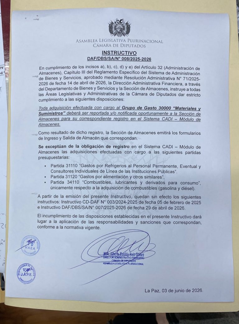 INSTRUCTIVO DA/DBS/SA/N° 008/2025-2026