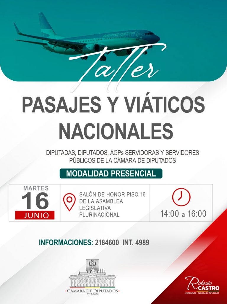 TALLER DE PASAJES Y VIÁTICOS NACIONALES