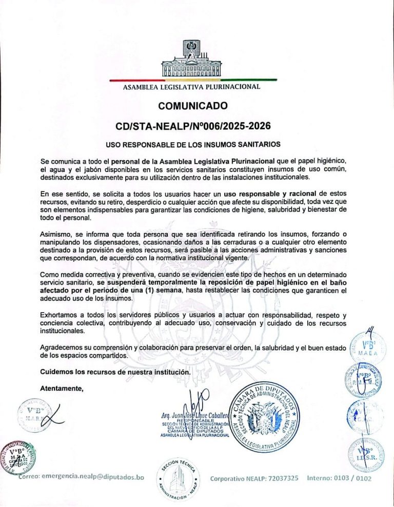 COMUNICADO CD/STA-NEALP/N°006/2025-2026