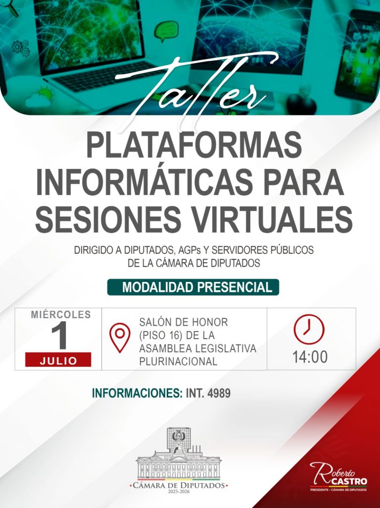 TALLER PLATAFORMAS INFORMÁTICAS PARA SESIONES VIRTUALES