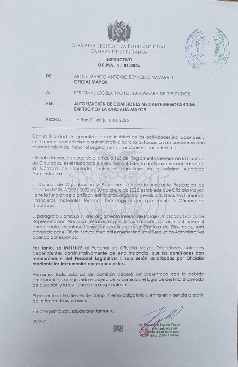 INSTRUCTIVO OF.MA. N.°81/2026