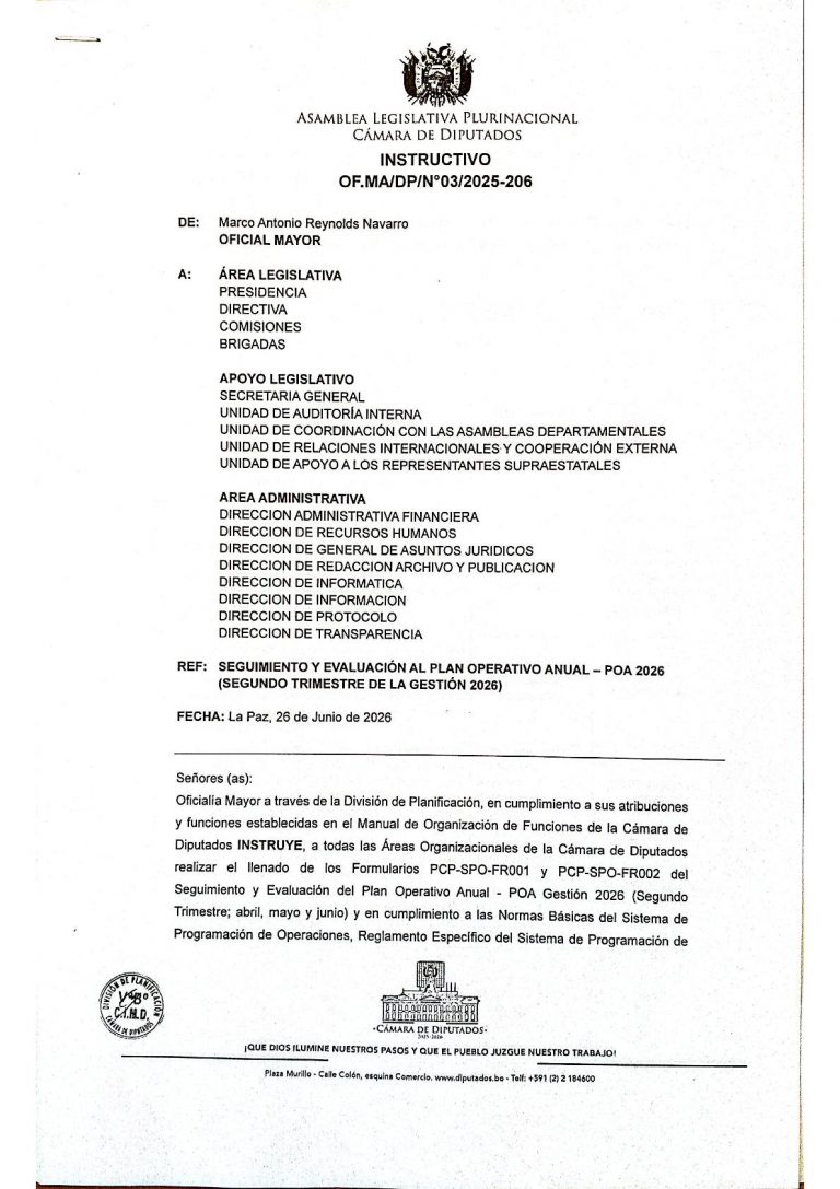 INSTRUCTIVO OF.MA/DP/N°03/2025-2026